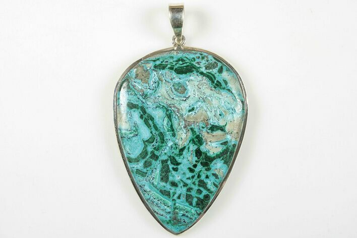 Vibrant Malachite & Chrysocolla Pendant - Sterling Silver #205803